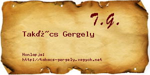 Takács Gergely névjegykártya